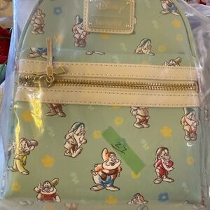 Loungefly Disney Dwarfs Light Green Backpack NWT